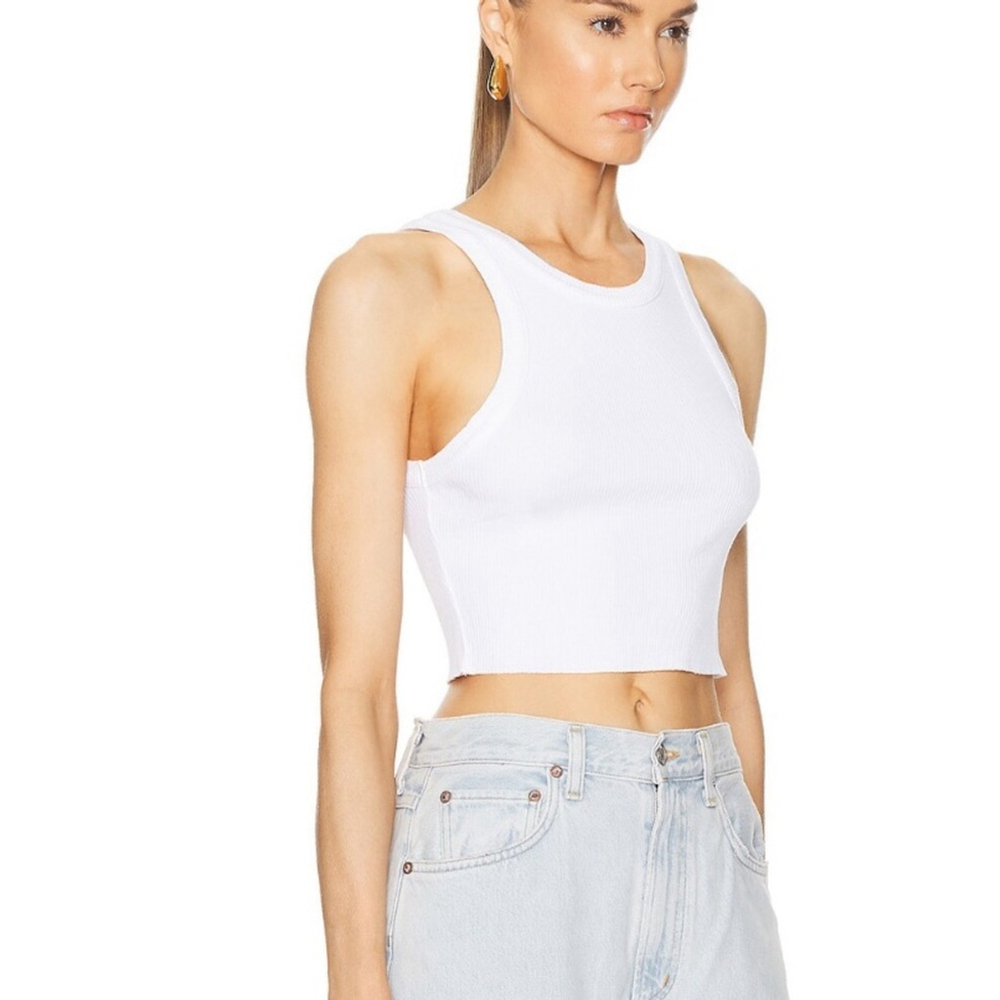 AGOLDE BAILEY CROPPED TANK RACER BACKRIBBED, COOL GIRL, MINIMALIST SZ MEDIUM
